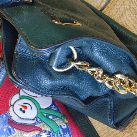 COPY - Michael Kors Hunter Green all leather Hamilton  Satchel EUC - Picture 7 of 9